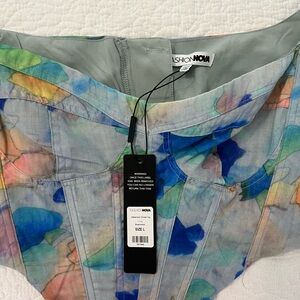 Fashion Nova Colorful Puff Sleeve Top